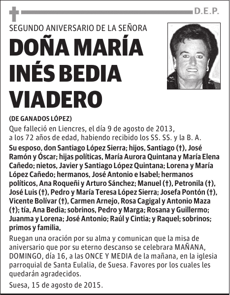 MARÍA INÉS BEDIA VIADERO