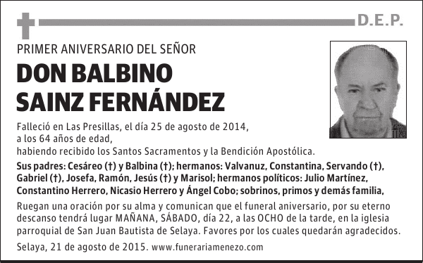 BALBINO SAINZ FERNÁNDEZ