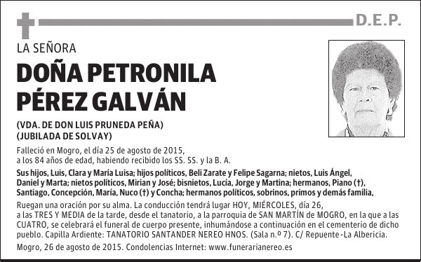 Petronila Pérez Galván