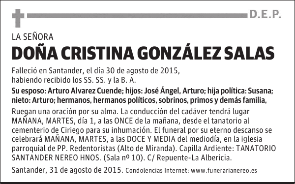 CRISTINA GONZALEZ SALAS