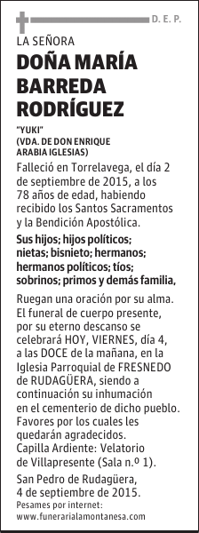 Doña Maria Barreda Rodriguez