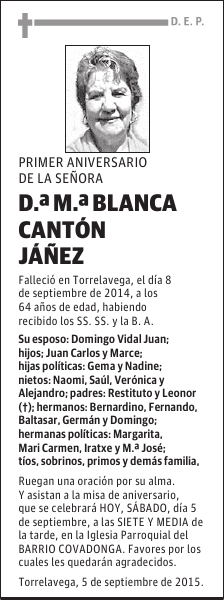 M.ª Blanca Cantón Jáñez