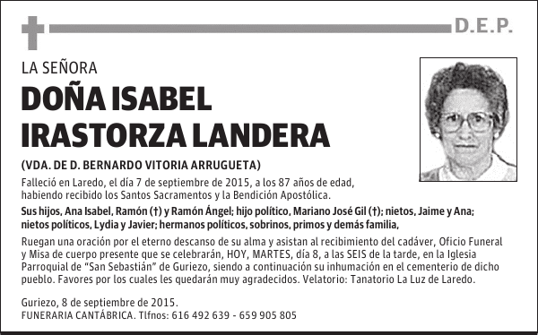 Doña Isabel Irastorza Landera