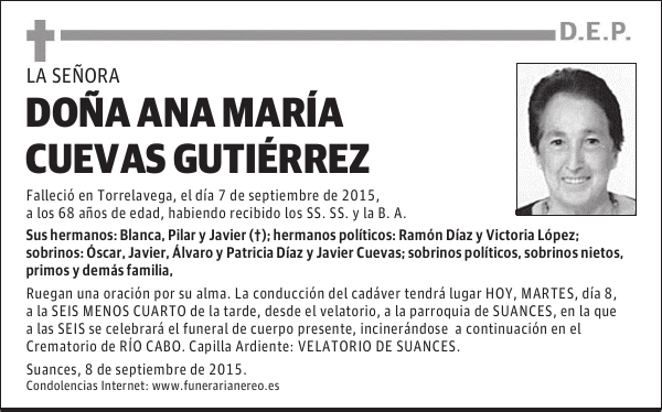 DOÑA ANA MARIA CUEVAS GUTIERREZ