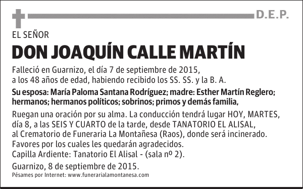 Don Joaquín Calle Martín