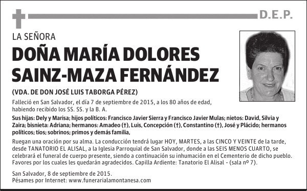 Doña María Dolores Sainz-Maza Fernández