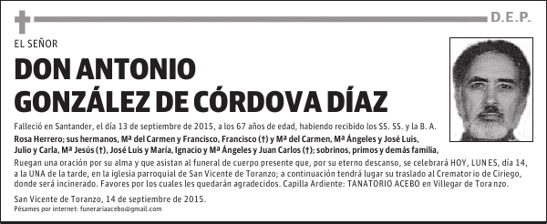 DON ANTONIO GONZALEZ DE CORDOVA DIAZ