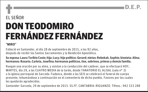 TEODOMIRO FERNANDEZ FERNANDEZ