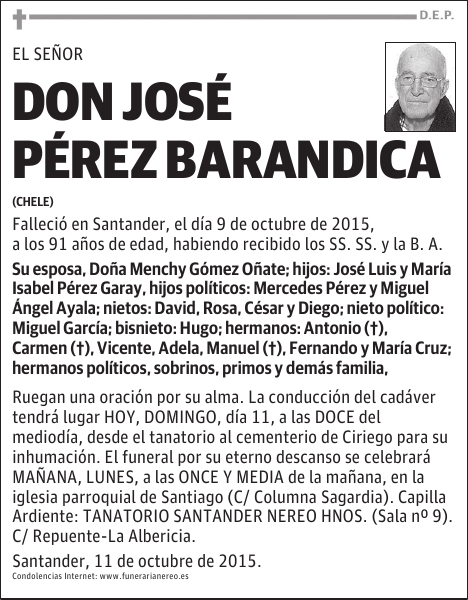 JOSE PEREZ BARANDICA