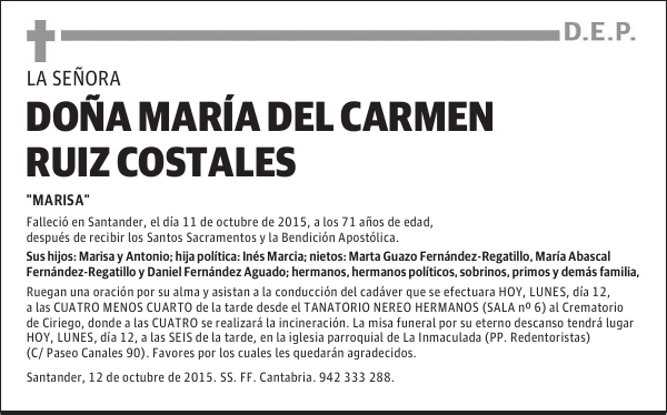 MARIA DEL CARMEN RUIZ COSTALES