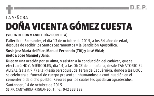 VICENTA GÓMEZ CUESTA