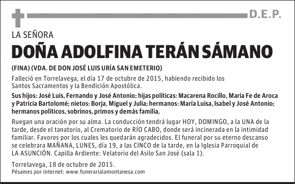 Doña Adolfina Terán Sámano