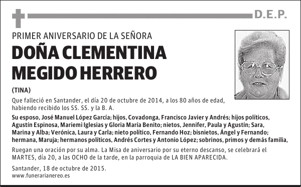 DOÑA CLEMENTINA MEGIDO HERRERO
