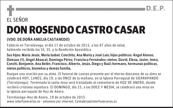 DON ROSENDO CASTRO CASAR