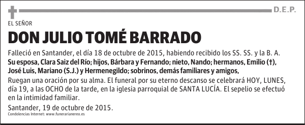 DON JULIO TOMÉ BARRADO