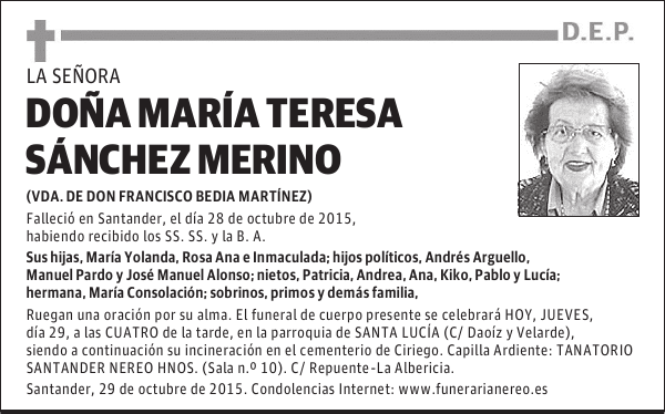 DOÑA MARÍA LUISA VIADERO TRUEBA