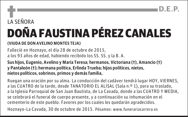 Faustina Pérez Canales
