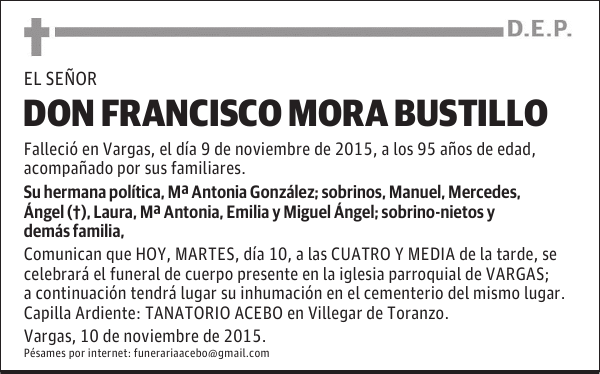 DON FRANCISCO MORA BUSTILLO
