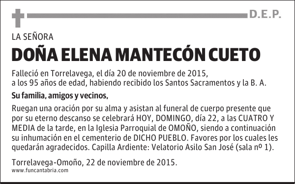 DOÑA ELENA MANTECON CUETO