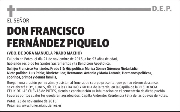 DON FRANCISCO FERNANDEZ PIQUELO