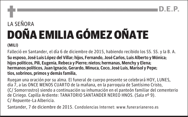 EMILIA GOMEZ OÑATE