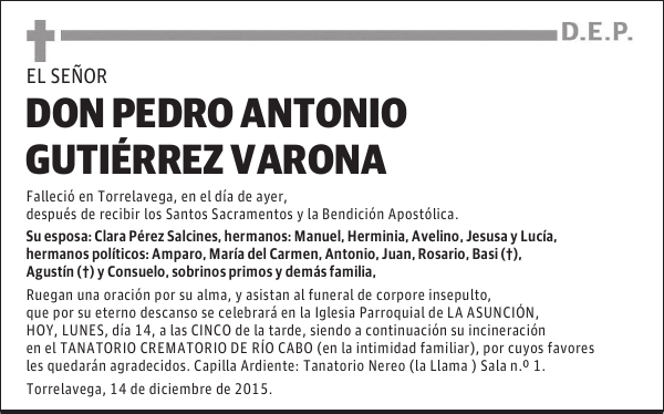 Don Pedro Antonio Gutiérrez Varona