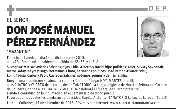 Don José Manuel Pérez Fernández