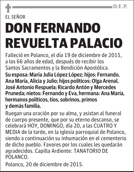 FERNANDO REVUELTA PALACIO