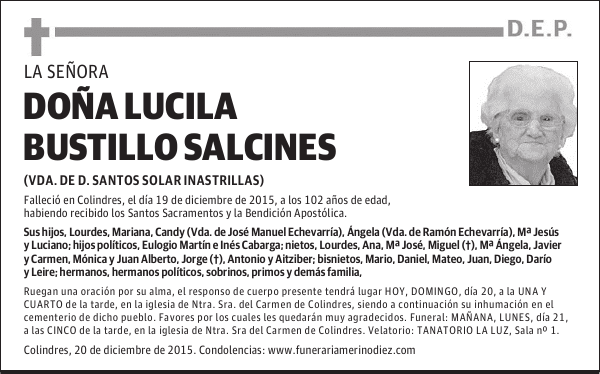 LUCILA BUSTILLO SALCINES