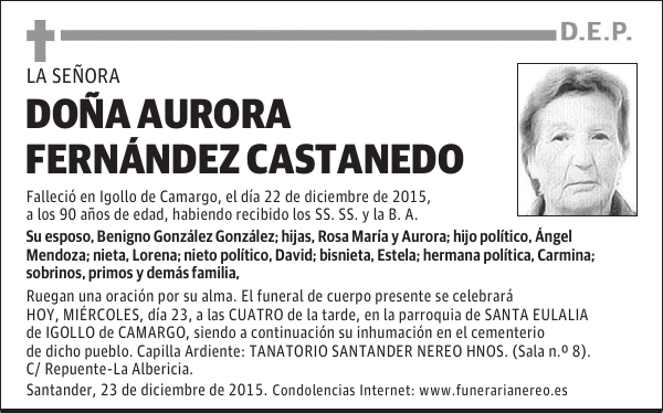 AURORA FERNANDEZ CASTANEDO