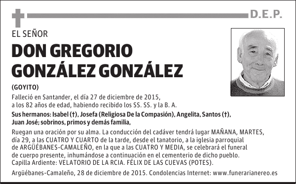 Gregorio GonzÃ¡lez GonzÃ¡lez
