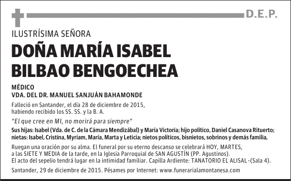 MarÃƒÂ­a Isabel Bilbao Bengoechea