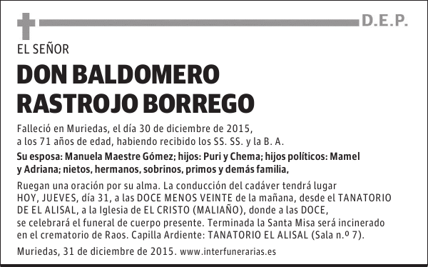 Baldomero Rastrojo Borrego