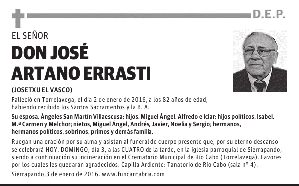 JOSÉ ARTANO ERRASTI