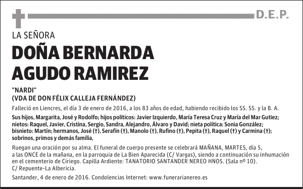 BERNARDA AGUDO RAMIREZ