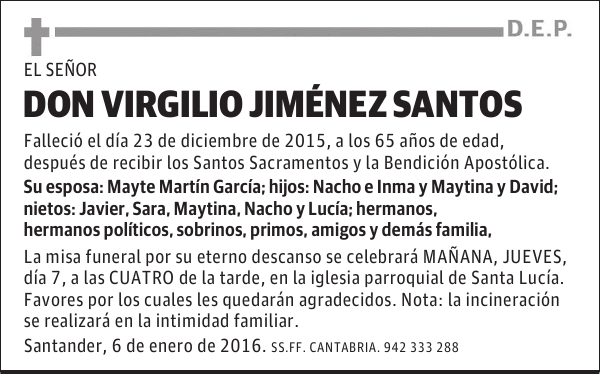 VIRGILIO JIMÉNEZ SANTOS