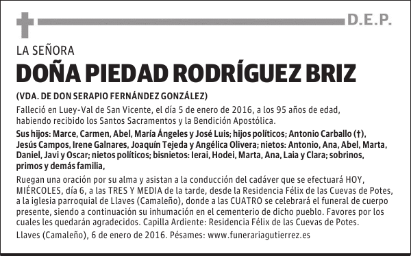 PIEDAD RODRÍGUEZ BRIZ