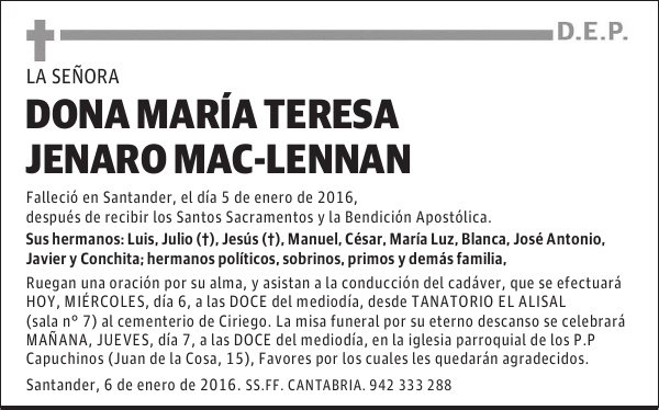 MARÍA TERESA JENARO MAC-LENNAN