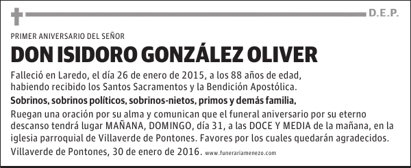 ISIDORO GONZÁLEZ OLIVER