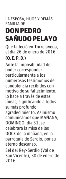 PEDRO SAÑUDO PELAYO