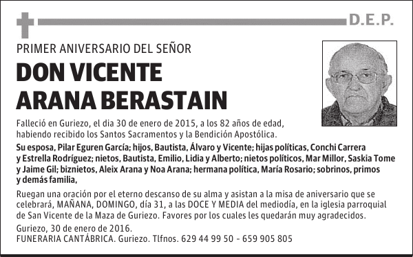 VICENTE ARANA BERASTAIN