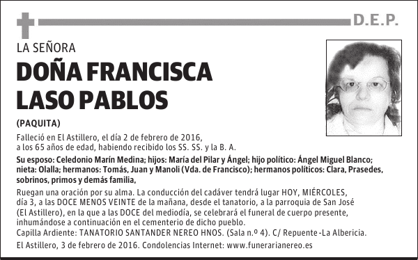 FRANCISCA LASO PABLOS