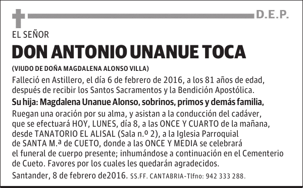 Antonio Unanue Toca