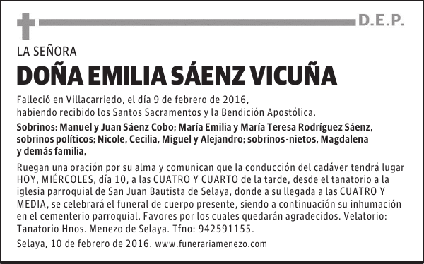 EMILIA SAENZ VICUÑA