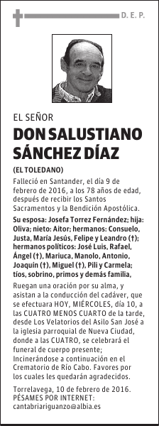SALUSTIANO SÁNCHEZ DÍAZ