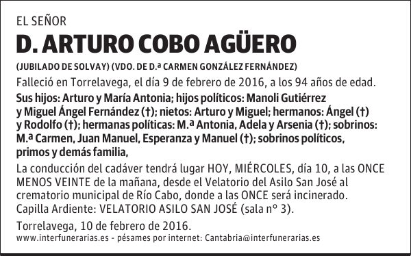 ARTURO COBO AGÜERO