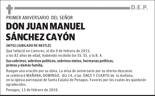 JUAN MANUEL SÁNCHEZ CAYÓN