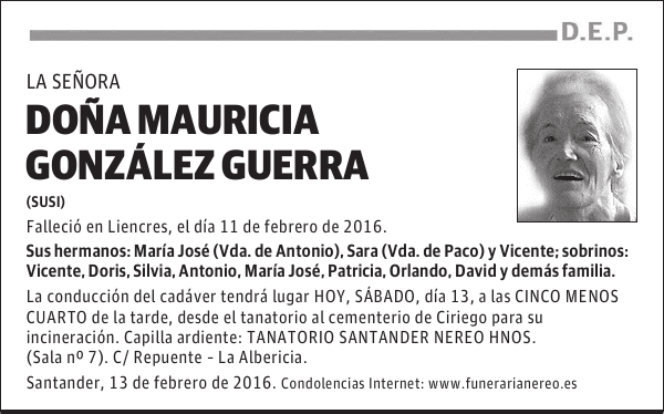 MAURICIA GONZÁLEZ GUERA