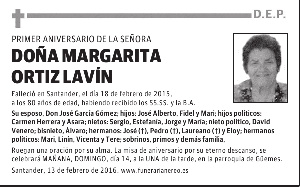 MARGARITA ORTIZ LAVIN
