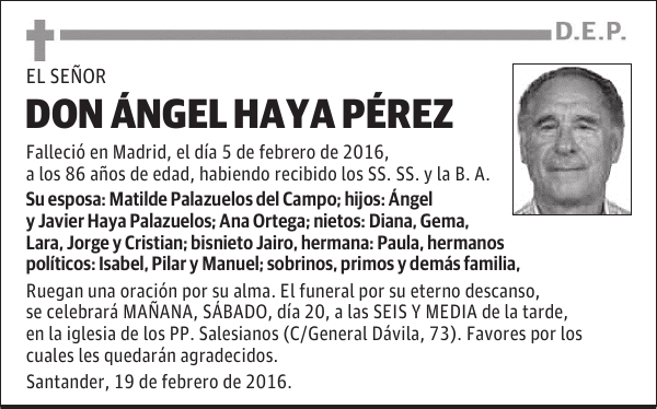 DON ÁNGEL HAYA PÉREZ
